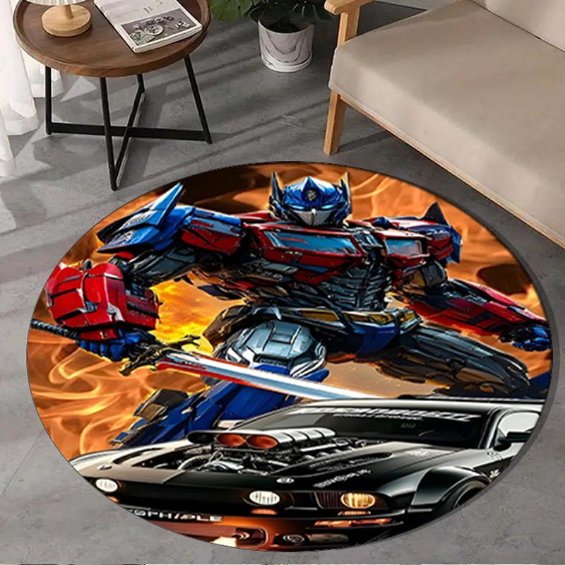 1PC Trans-formers Round Rug, Non-slip Chair Mat, Home Decor, Circle Carpet Perfect for Office, Bedroom, Living Room,Christmas Gift