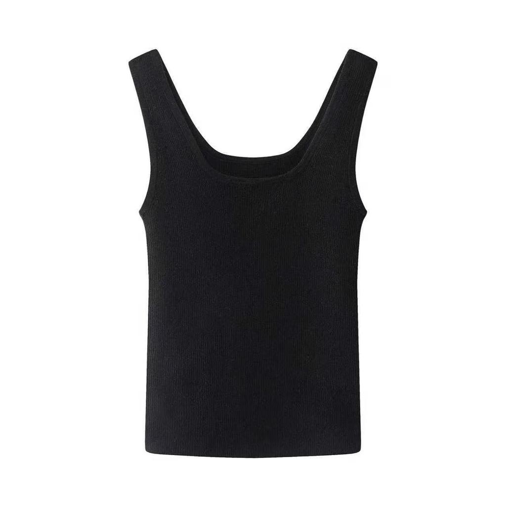 In Stock: 2026 Spring Slimming U-Neck Knit Vest Top BR801211