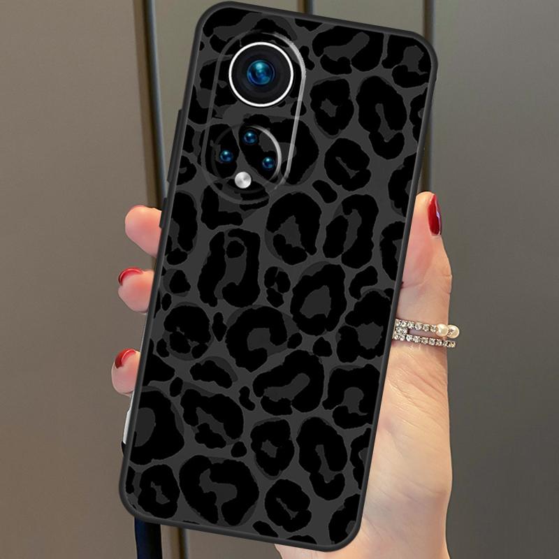 Leopard Print Black Cheetah Pattern Cover For Honor 50 Lite Case For Huawei P20 P30 P40 Pro Nova 9 5T P Smart 2021 8X 9X 10i