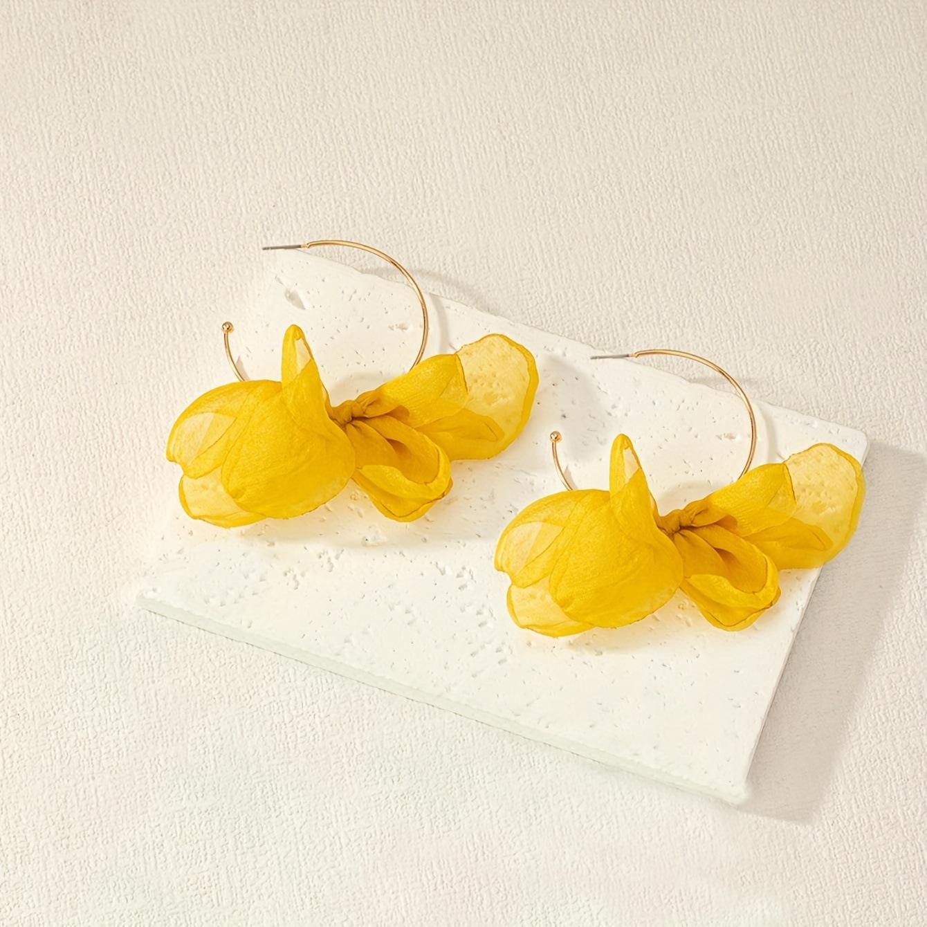 Принцесса в бегах Нежные Серьги-бантики из марли Ручная работа Серьги для милой девочки Материал для сережек