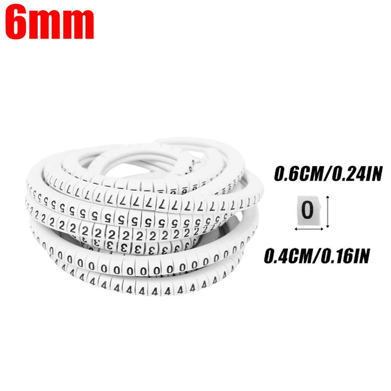 White Cable Marker Labels PVC Heat Shrink Tubing Wire Number Insulation Shrink Tube Electrical Cord Label Wire Sleeves Clip