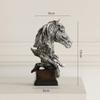 Vintage American Carved Horse Head Statue Statuette Resin Simulation Animal Sculpture Exquisite Crafts Desktop Home Decoration