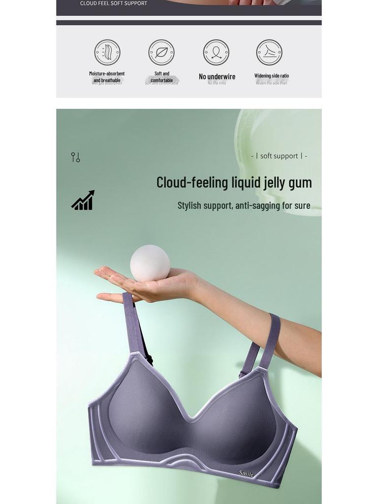 B78 Original Soft Support Seamless Jelly Strips Wire-free Anti-Sagging Latex Bra for Small Busts
