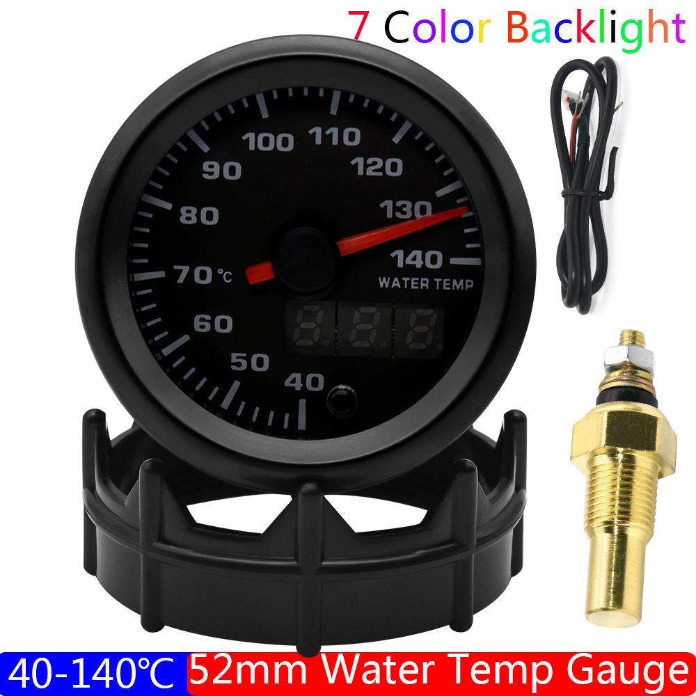 2" 52mm 7 Colors LED Racing Gauge Boost/Water/Oil temp/Oil pressure/Volt/Air Fuel Ratio/EGT/Tachometer Car Gauge +Gauge Pods 12V