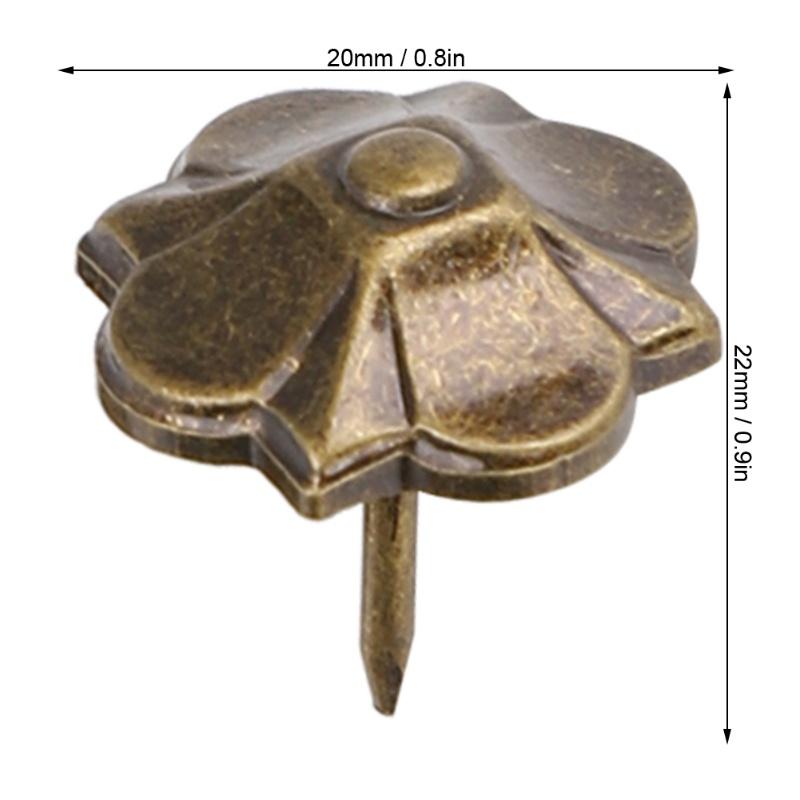 20Pcs Sofa Bubble Nail Vintage Thicken 4-Leaf Clover Pattern Decorative Fasteners 20 X 22mm