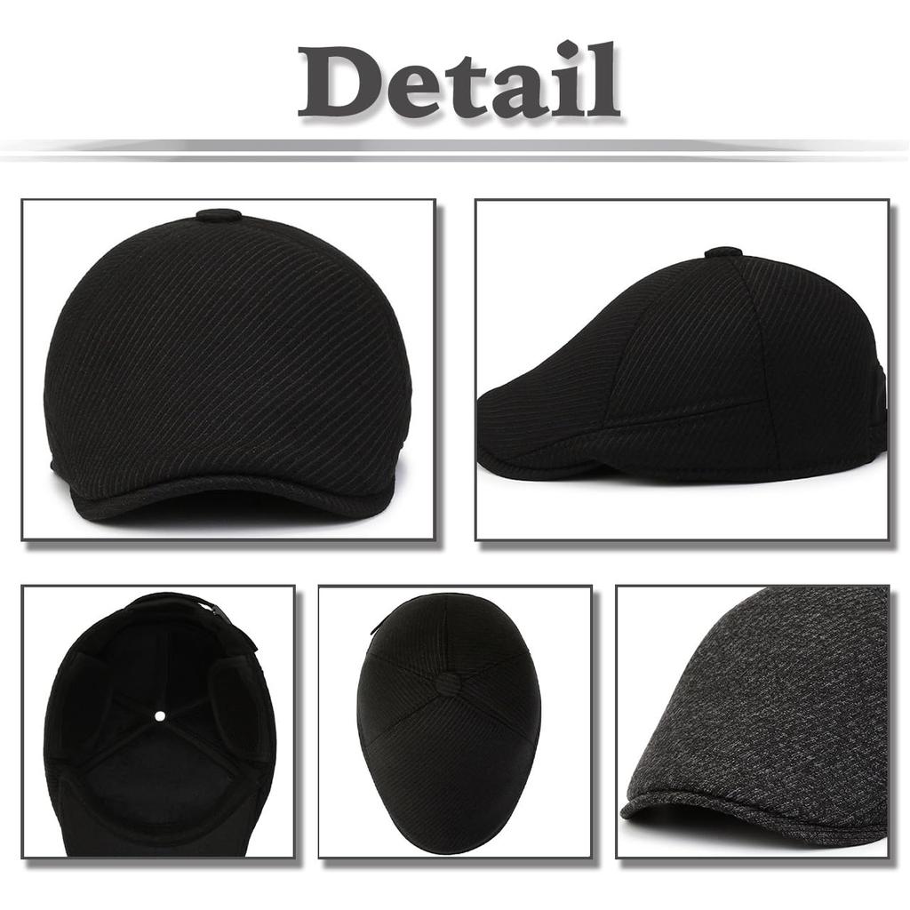 CZA385 Hat with Ear Cold Simple [White Fang] Flaps, Protection, Design, Outdoor, Stylish, Men's (Gray)