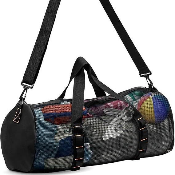 **Multi-Use Mesh Backpack: Beach, Sports, Swimming, Portable Storage**