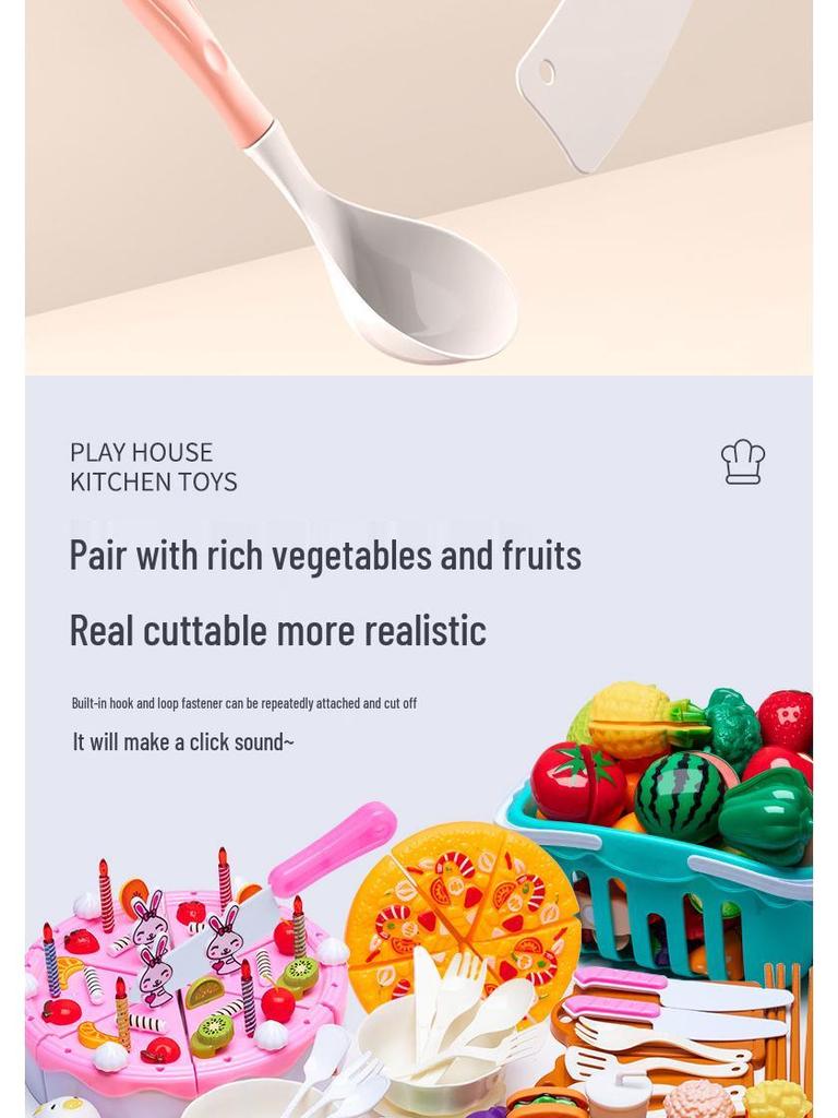 Cross-Border Pretend Kitchen Playset: Educational Toy for Girls Ages 3-6, Includes Fruit Cutting Set