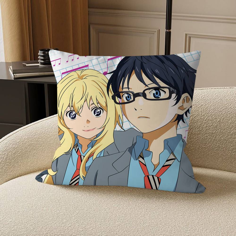

Anime Y-Your Lie in April Pillow Cushion Cover Pillowcase Living Room Sofa Home Decor Customized 12x12Inch