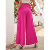 Fashion Loose Elastic Waist Women's Wide Leg Pants High Waist Casual Office Simple Office Trousers with Pockets Solid Color Elegant Clothing