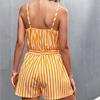QICED Frauen Frühling Sommer Sexy V-ausschnitt Gestreiften Hosenträger Overall Frauen