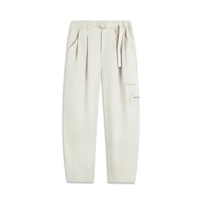 Li Ning CF Breathable Solid Color Straight Leg Casual Pants Women Bottoms AYKV758-1