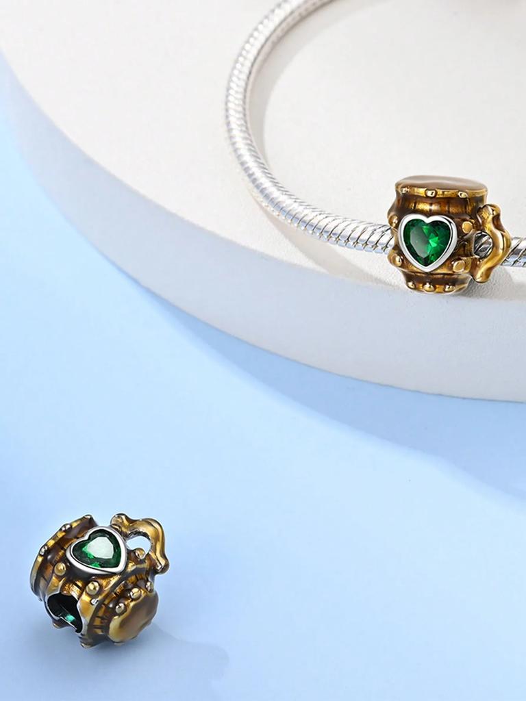 Copper Plated Original Charms Beer Glass Wine Glass Beads Fit Bracelet Women'S Jewelry Gift