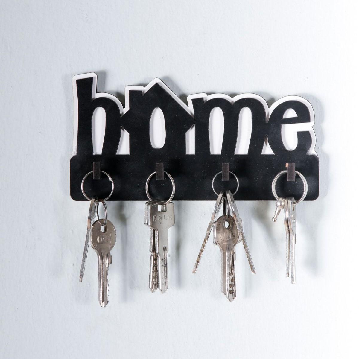 

Home Wooden Wall Decoration Key Hanger 17x9 Cm Black Standart чорний