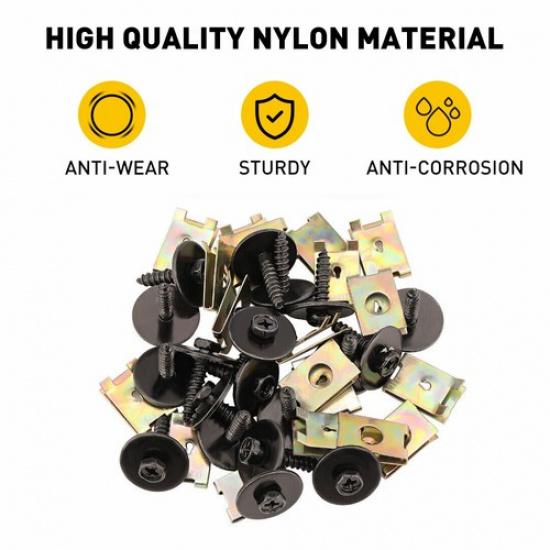 40Pcs For Car BMW Auto Engine Splash Bumper Hardware Metal Shield US Accessories