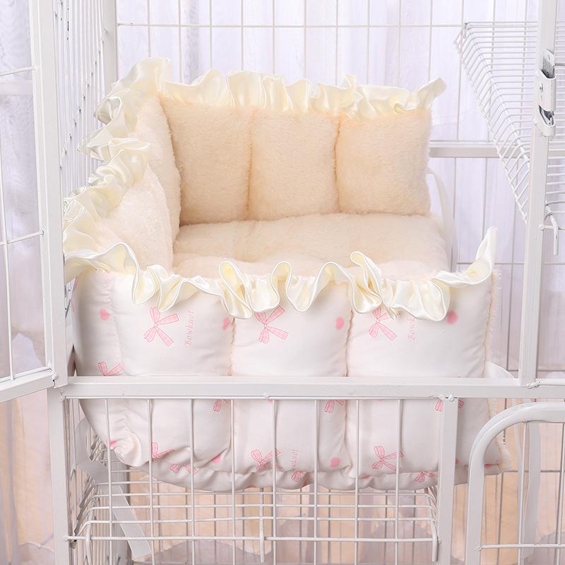 Winter Plus Samt und Verdicktes Katzenkäfig-Bindungsnest Katzenkäfig-Gehäuse, um warm zu bleiben Katzennest-Gurte können Haustier-Katzenmatten fixieren