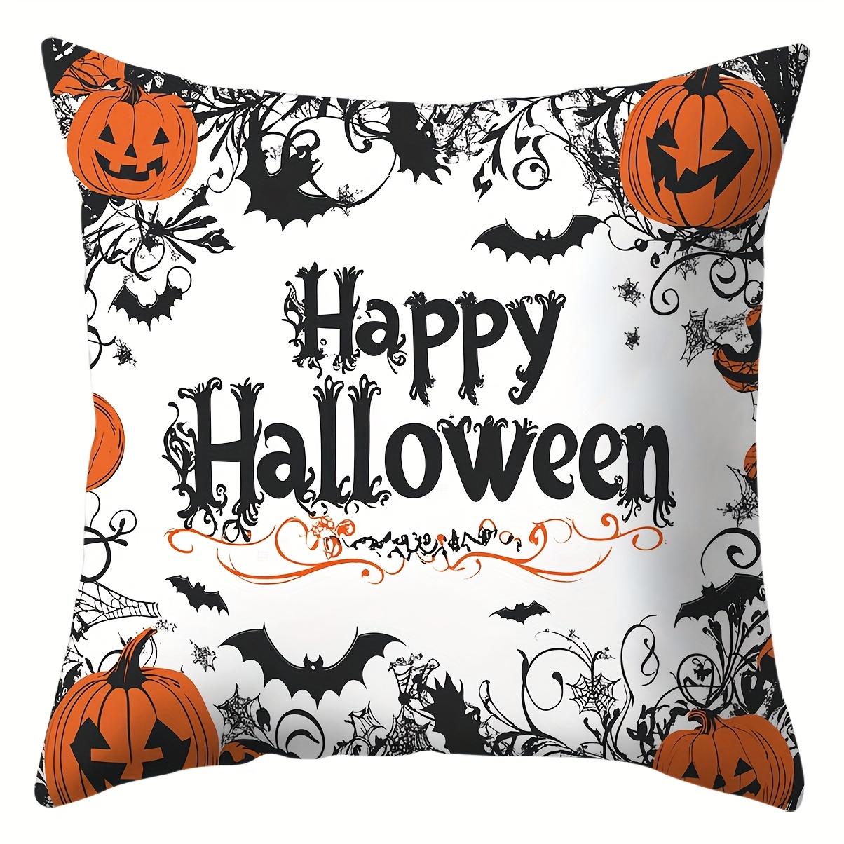 

Halloween Linen Cushion Cover Trick or Treat Theme Pillowcase Cats Pumpkin Pillow Cover Halloween Party Decoration 2025 45x45cm