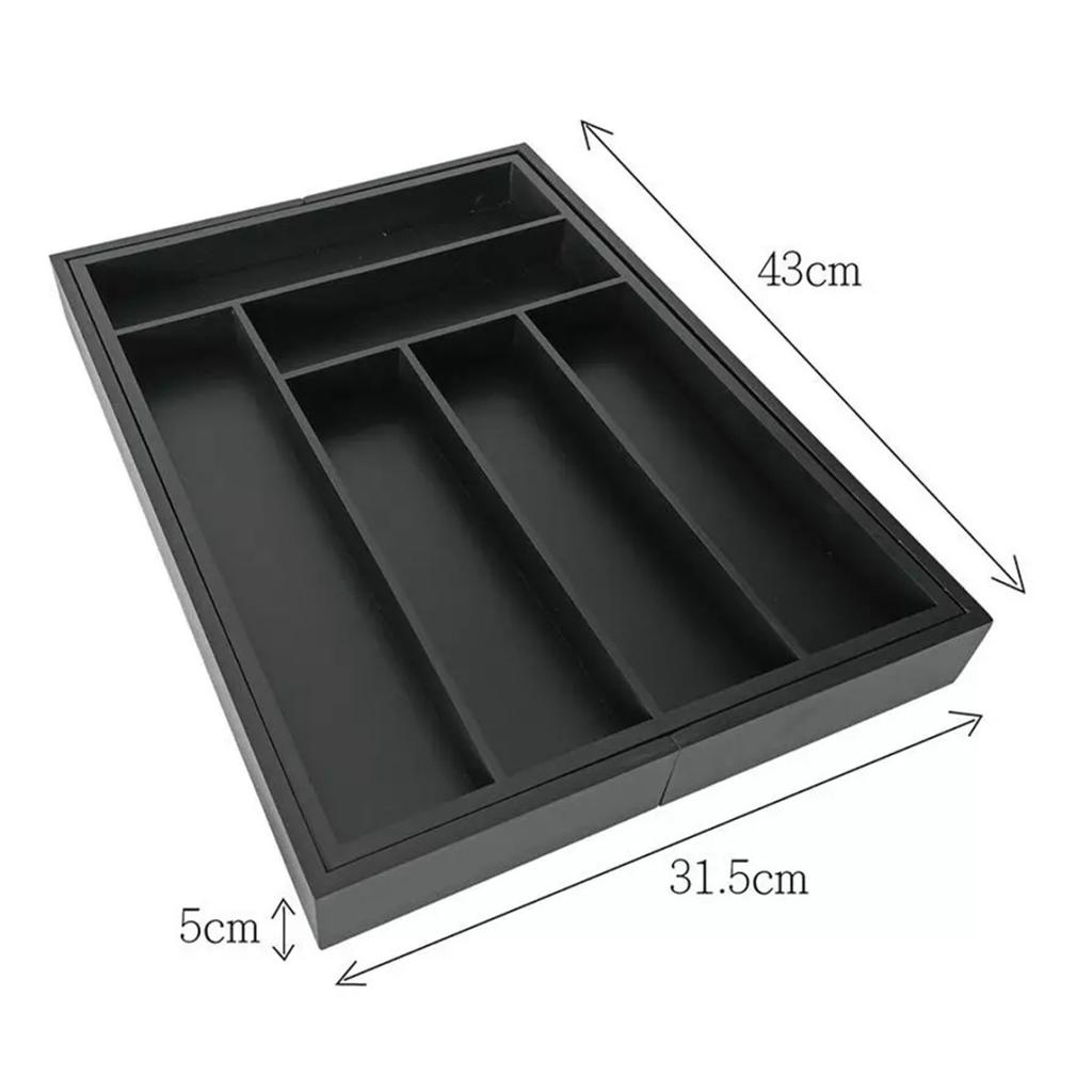 KINGHOFF KH-1747 Bamboo Drawer Organizer Black