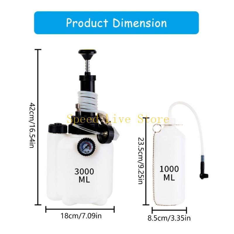 547C Car Brake Fluid 4 Interchangeable Nozzles 3L Container Manual Evacuation Fluid Changer System for repair man
