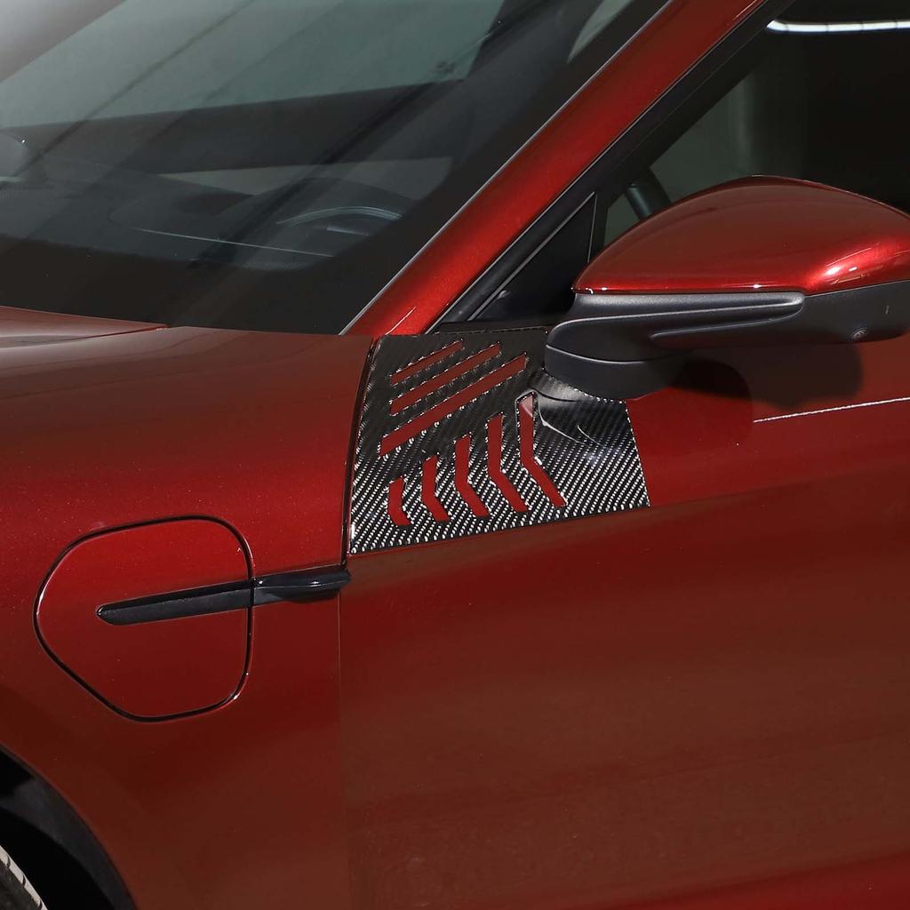 Für Porsche Taycan 2022 Weiche Carbon Faser Auto Vorderseite Kotflügel Abdeckung Trim Aufkleber Auto