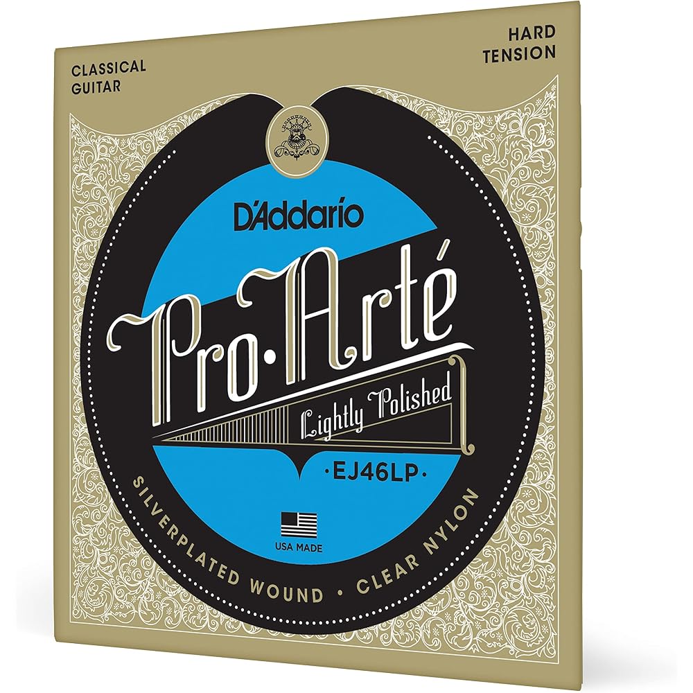 D Addario Pro Arte Lightly Polished Silver Hard Classical Guitar Strings EJ46LP 6-Pack