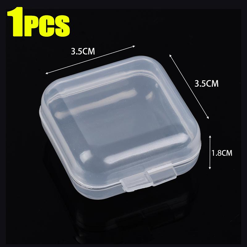 

Transparent Square Plastic Storage Boxes with Hinged Lids Mini Clear Organizer Containers for Jewelry Beads Crafts Pills Earplug