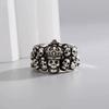 Adjustable Open Skull Ring Men Women Vintage Punk Rock Gothic Style Copper Jewelry With Electroplated Finish