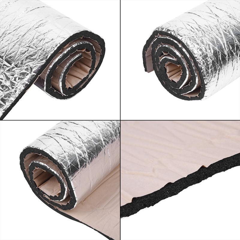 5/1Pcs Noise Insulation Mat For Cars Aluminum Foil Foam 25x18cm Anti Heat Waterproof Sound Deadener Mat For Car Engine Hood Door