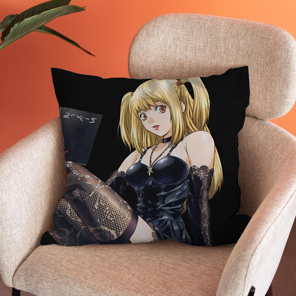 Misa Amane D-Death Notes Pillow Case Soft Cushion Cases for Farmhouse Sofa Decor Home Decorations and Protector Pillow Case