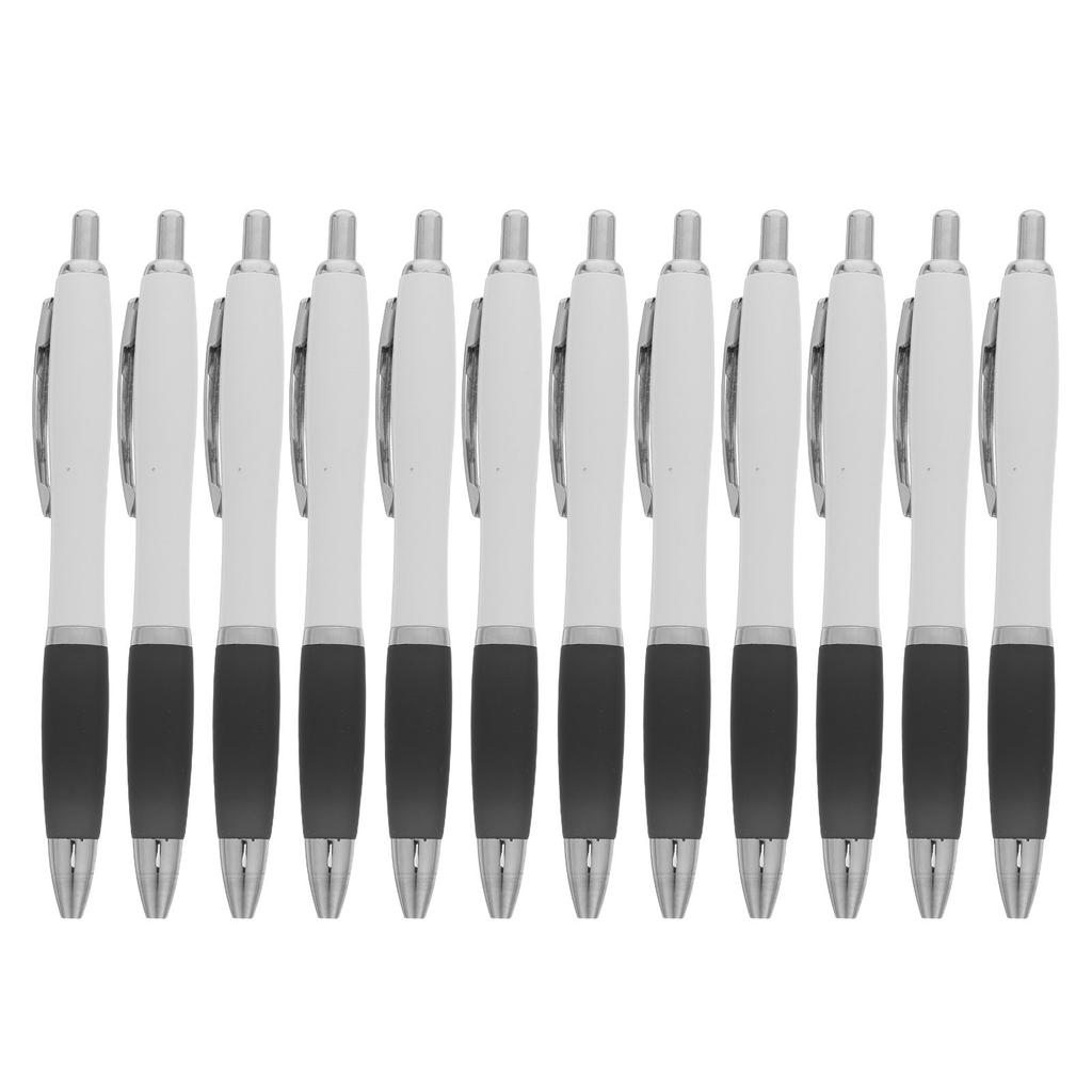 12Pcs Black Ink Retractable Ballpoint Pens Smooth Writing 1.0mm Medium Point Comfortable Grip for Office School Note Taking