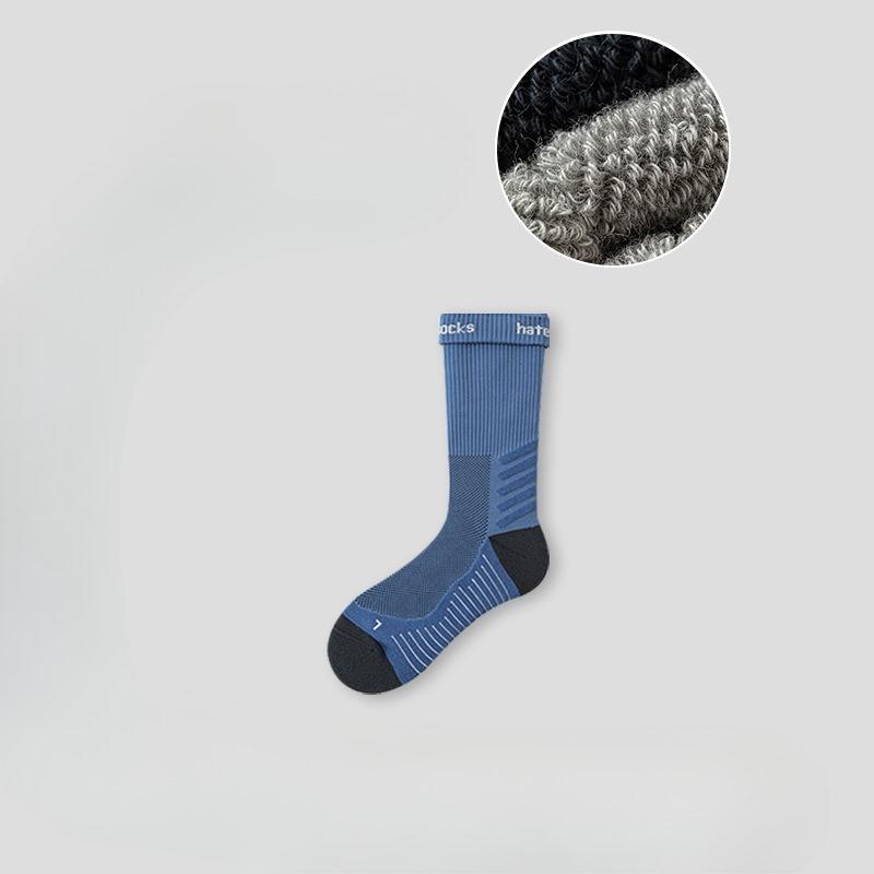 Men's Mid-calf Sports and Fitness Socks, Spring and Autumn Loop Sole Socks, Breathable and Sweat-absorbing Basketball and Running Cotton Socks