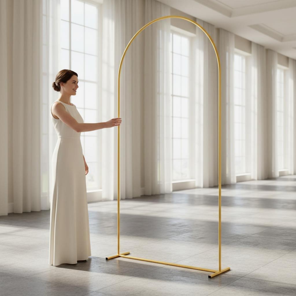 10 Sets Curved Arch Arch Frame Sturdy Metal Backdrop Arch Curved Arch Backdrop Stand Modern Look Event Decor for Ceremony