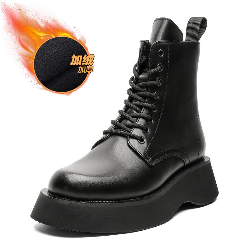 

Мужские ботинки мартин на платформе, высокие кожаные ботинки 2025, новые кожаные ботинки, британские ретро-ботинки-локомотивы 23411-J 44