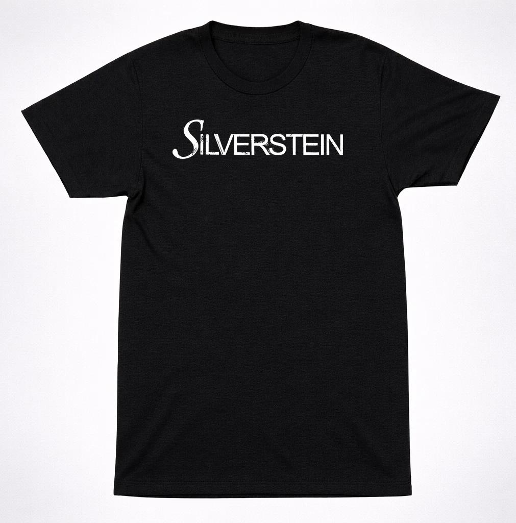 Silverstein Classic Text Logo Black T-Shirt Emo Post Hardcore Band Tee L