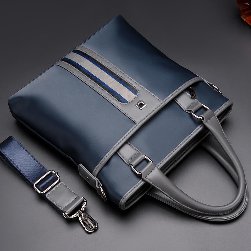 Men's Oxford Cloth Vertical Crossbody Shoulder Bag - Business Casual Style