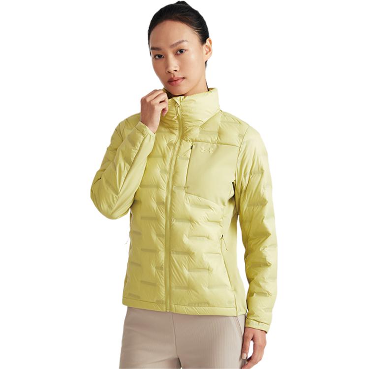 Under Armour Urban Outdoor Hiking Walking Series Breathable Windproof Warm Stand Collar Down Jacket Women outerwear Light-Army-Green 14322136D-0047