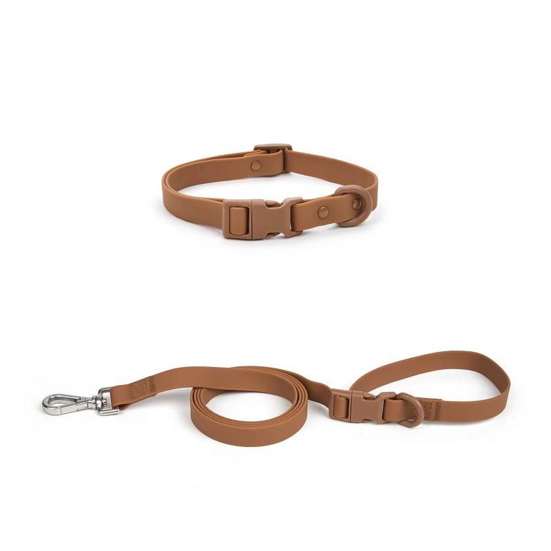 Macaron Color PVC Dog Collar Leash Set Waterproof Soft Pet Small Medium Large Dogs