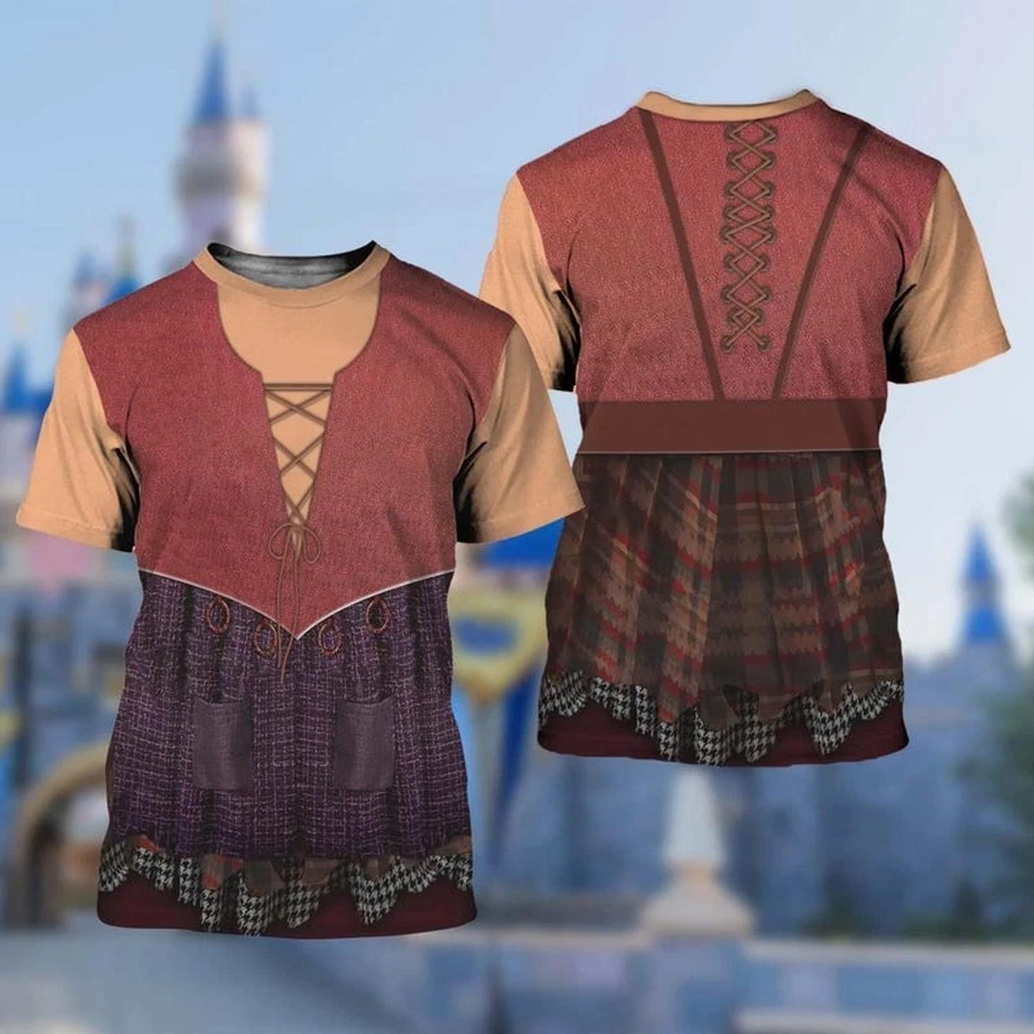Mary Sanderson Cosplay Costume Hocus Pocus Halloween Tshirt 3D XXXXL