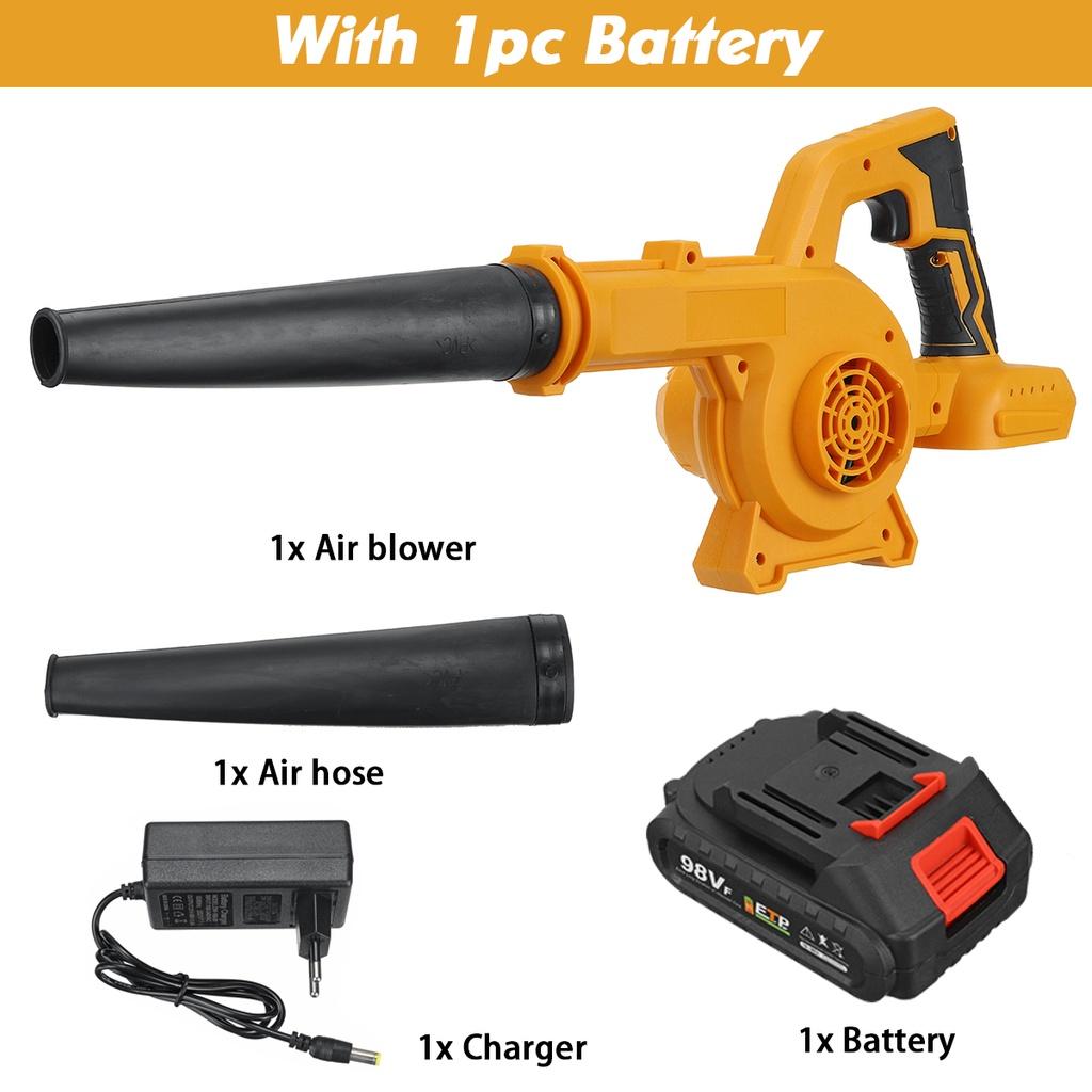 Cordless Electric Air Blower Vacuum Handheld Leaf Collector Turbo Blower Computer Dust Cleaner for 18v Battery 98VF 2000W