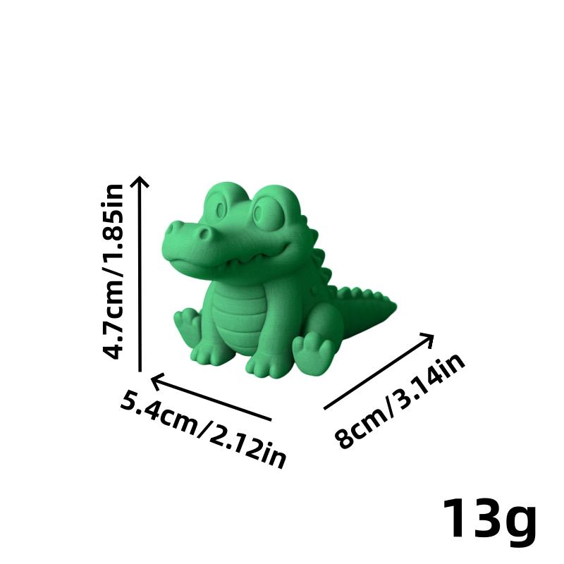 

Cute Alligator Figurine, Charming 3D Printed Reptile Decor for Living Room, Bookshelf, Desk | Unique Home Accent Gift зелений