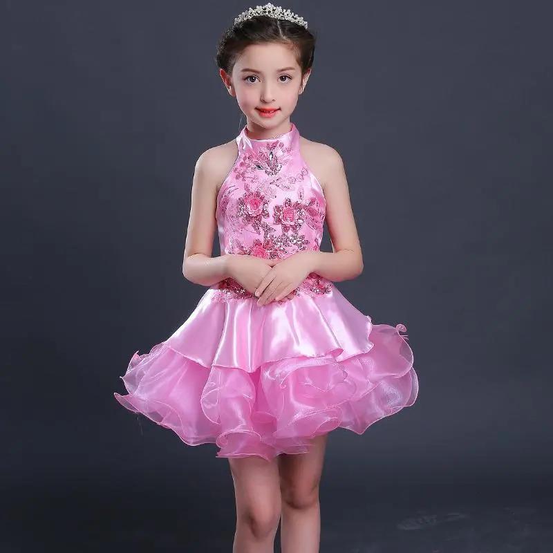 Children's Princess Dress Girls Evening Dress Flower Girl Student Performance Dress Tail Wedding Dress Tutu Dance Costume