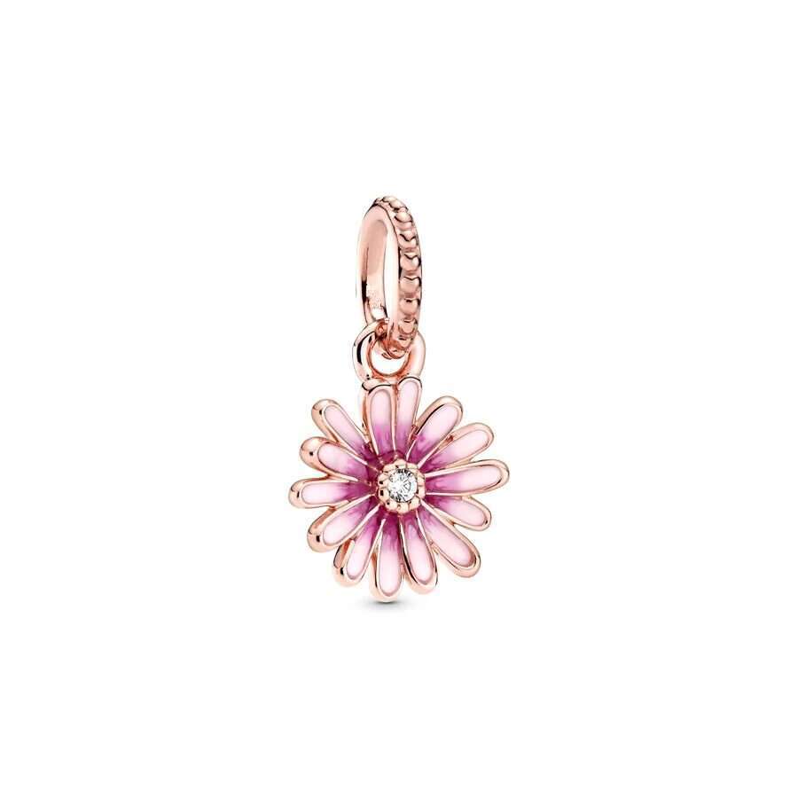 Plated Rose Gold Sparkling Pink Air Balloon & Levelled Heart Charm Bead Fit Original Sier Bracelet DIY Jewelry