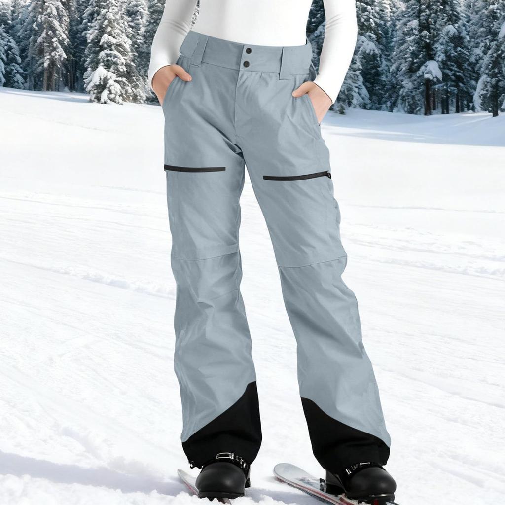 Pantaloni da Sci da Donna Impermeabili Imbottiti per Snowboard con Vita Regolabile Tasche con Zip Passanti per la Cintura e Polsini Rinforzati
