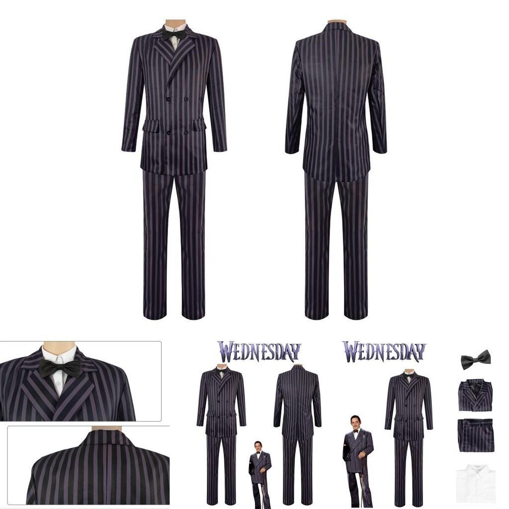The Addams Family Gomez Addams Cosplay Costume Halloween Outfit Carnival Suit