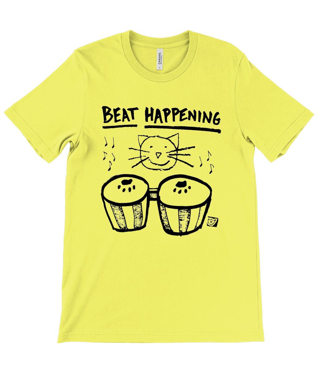 Beat Happening - Cat Bongos - 1987 - Yellow - T-Shirt Mens Womens Tees Top - K Records - Indie 4XL