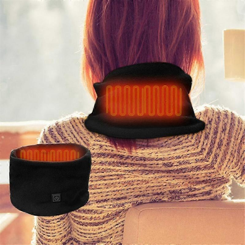 Winter Electric Heated Scarf Neck Wrap USB Rechargeable Neck Warmer 3 Speed Adjustment Fleece Scarf