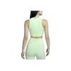 Nike Solid Color Logo Embroidered Ribbed Short Sports Vest Women Tops Steam-Green FB8280-376