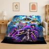 Retro Saint Seiya Anime Cartoon Flannel Blanket Soft Warm Throw Blanket for Bedroom Living Room Bed Travel Camping Picnic Gift