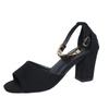 Sandals women's new fashion thick heel high heels one-button Roman fish mouth casual sandals