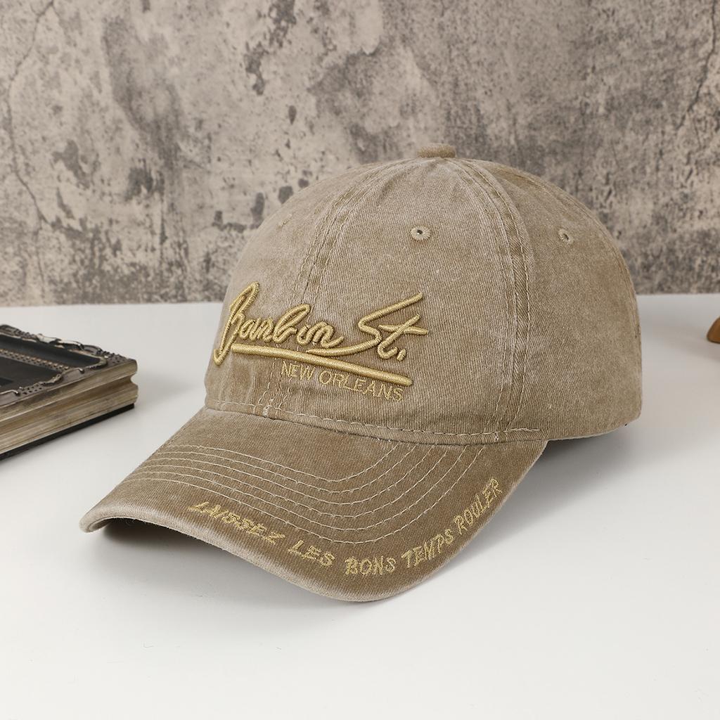 Cross-Border Vintage Do Old Embroidered Alphabet Soft-Top Cowboy Baseball Caps For Men And Women Daily Commute Sunhats